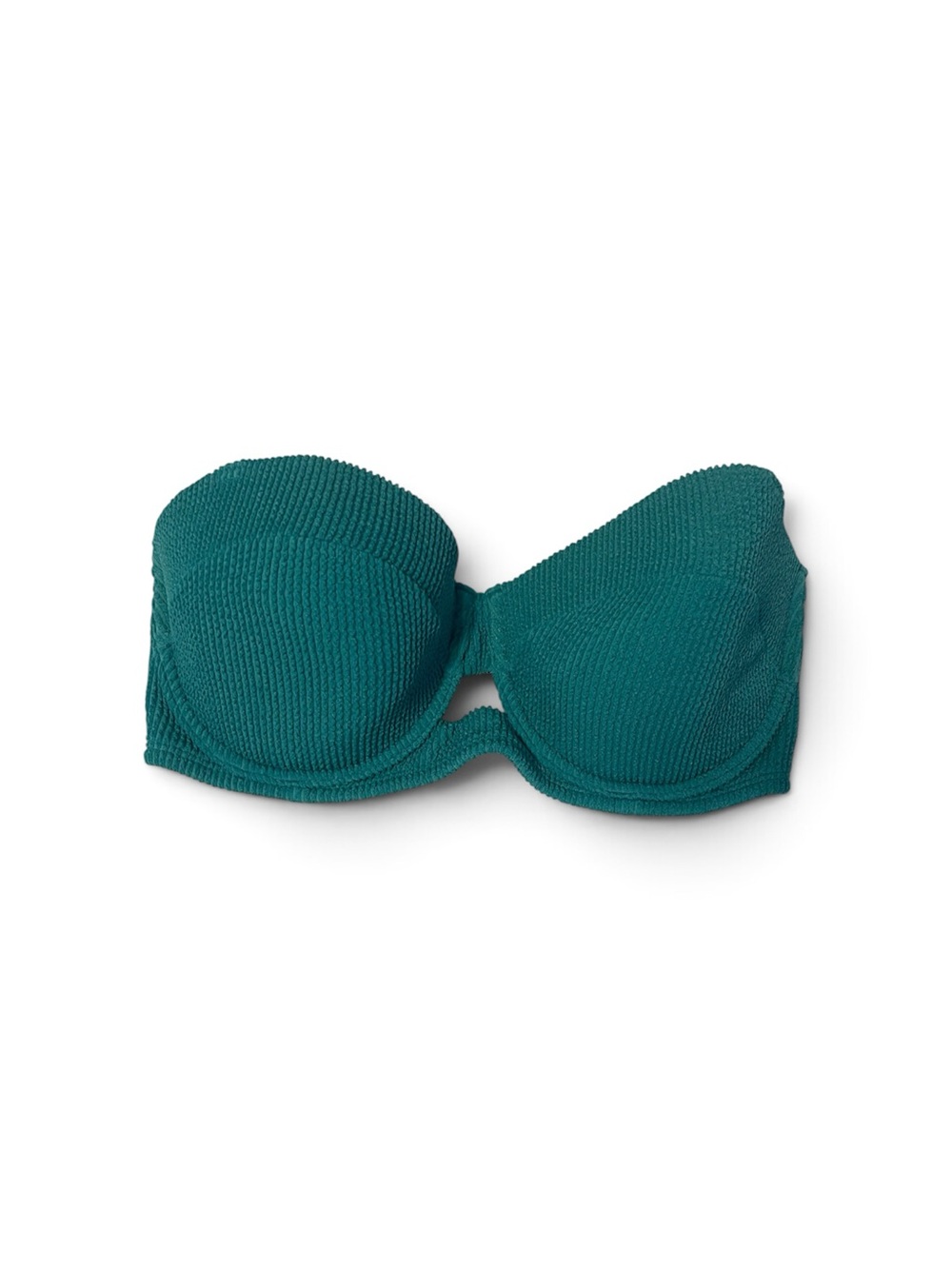 Textured Strapless Bandeau - Teal Green